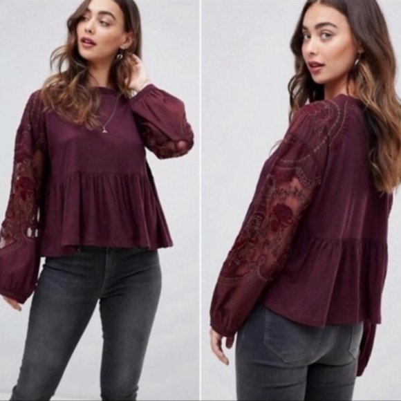 Free People Penny Peplum Top - Picture 1 of 2